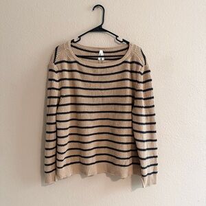 Pact Organic Luxe Knit Boatneck Sweater in Marin Stripe
